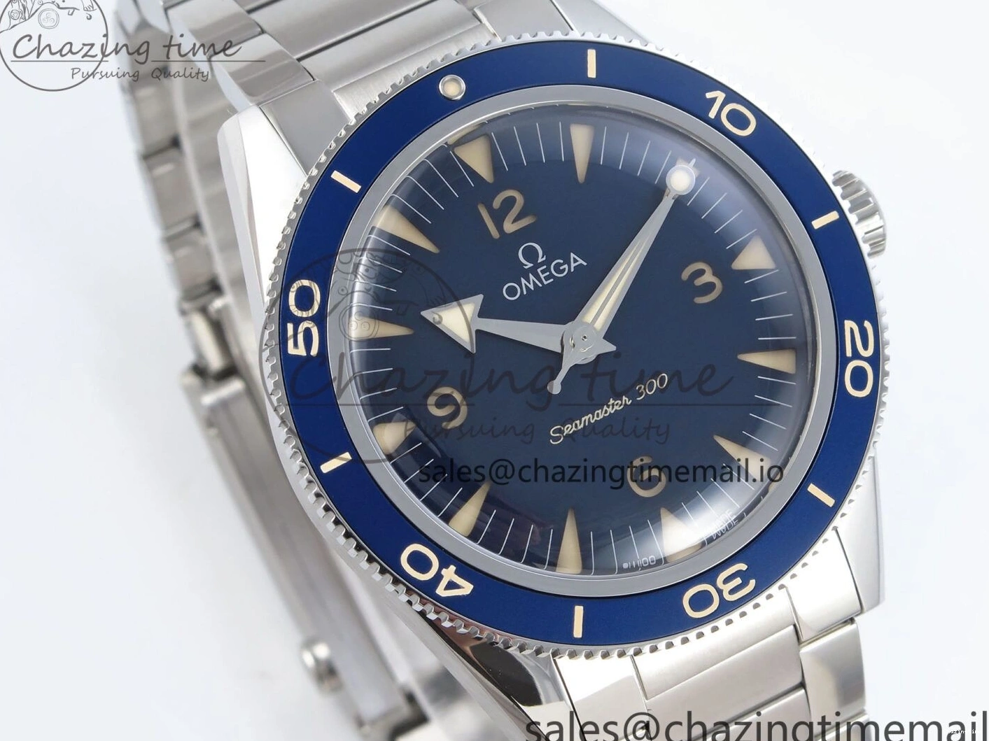 0209 Elegant Seamaster 300 Heritage SS VSF 1:1 Best Edition Blue Dial on SS Bracelet A 7701